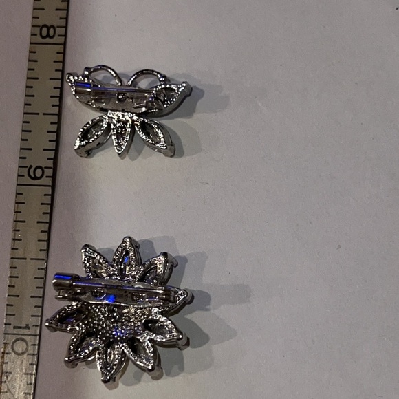 Rhinestone Brooch Butterfly and Flower women’s vintage - Picture 3 of 3